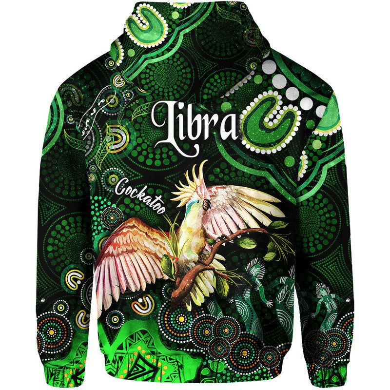 australian-astrology-zip-up-and-pullover-hoodie-libra-cockatoo-glider-zodiac-aboriginal-vibes-green