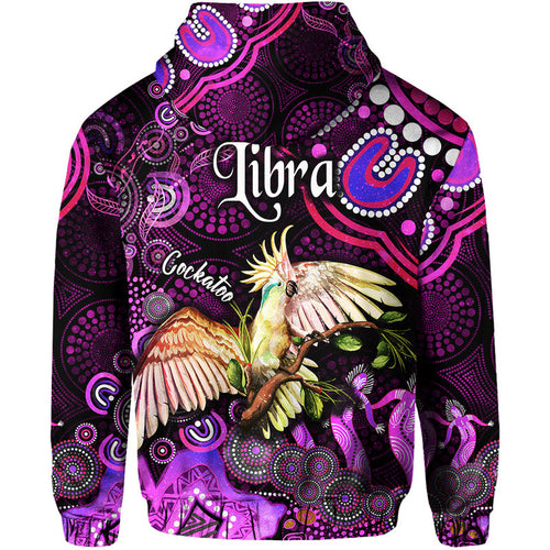 australian-astrology-zip-up-and-pullover-hoodie-libra-cockatoo-glider-zodiac-aboriginal-vibes-pink