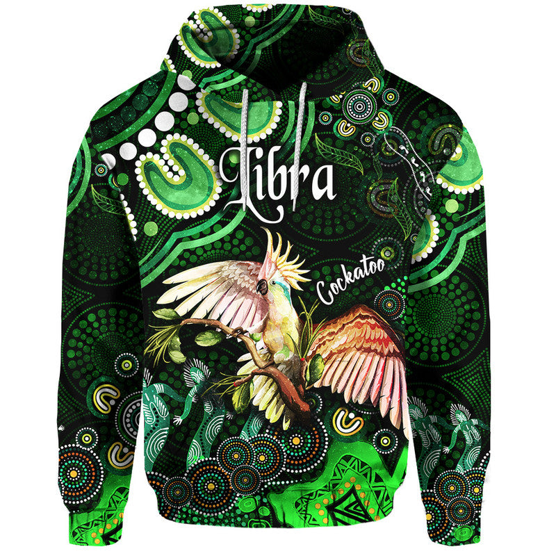 australian-astrology-zip-up-and-pullover-hoodie-libra-cockatoo-glider-zodiac-aboriginal-vibes-green