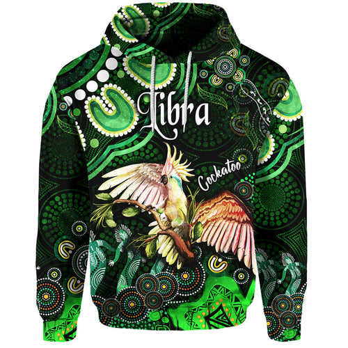 australian-astrology-zip-up-and-pullover-hoodie-libra-cockatoo-glider-zodiac-aboriginal-vibes-green