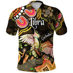 custom-personalised-australian-astrology-polo-shirt-libra-cockatoo-glider-zodiac-aboriginal-vibes-gold
