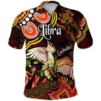 australian-astrology-polo-shirt-libra-cockatoo-glider-zodiac-aboriginal-vibes-red