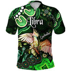 custom-personalised-australian-astrology-polo-shirt-libra-cockatoo-glider-zodiac-aboriginal-vibes-green