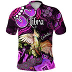 custom-personalised-australian-astrology-polo-shirt-libra-cockatoo-glider-zodiac-aboriginal-vibes-pink