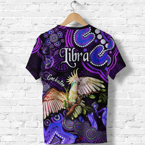 australian-astrology-t-shirt-libra-cockatoo-glider-zodiac-aboriginal-vibes-purple
