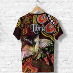 australian-astrology-t-shirt-libra-cockatoo-glider-zodiac-aboriginal-vibes-red