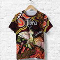 australian-astrology-t-shirt-libra-cockatoo-glider-zodiac-aboriginal-vibes-red