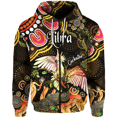custom-personalised-australian-astrology-zip-up-and-pullover-hoodie-libra-cockatoo-glider-zodiac-aboriginal-vibes-gold