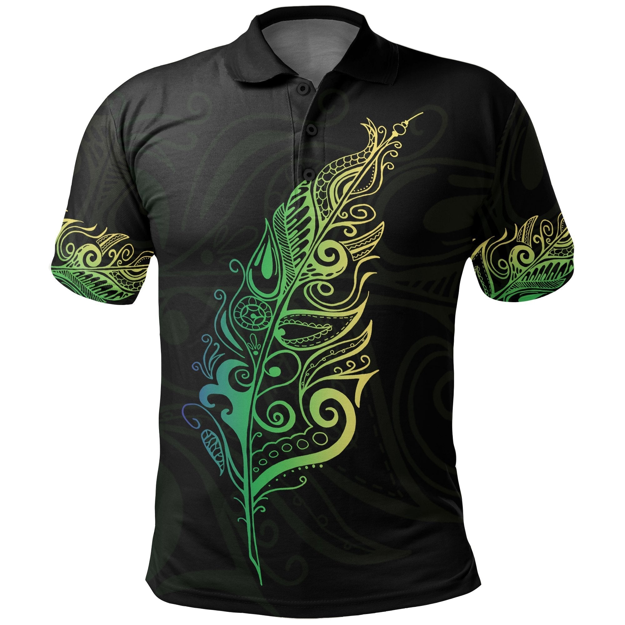 new-zealand-polo-shirt-light-silver-fern-golf-shirts-green