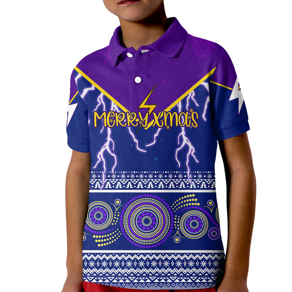 indigenous-xmas-lightning-storm-aboriginal-art-kid-polo-shirt
