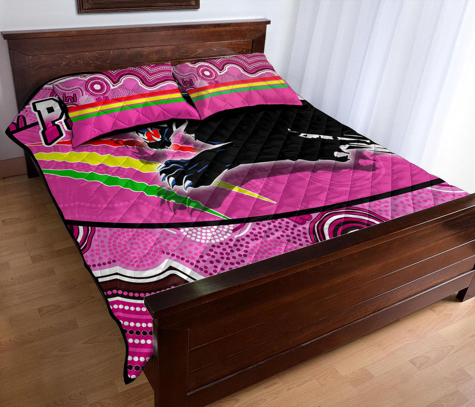 panthers-rugby-quilt-bed-set-aboriginal-basic-style-pink