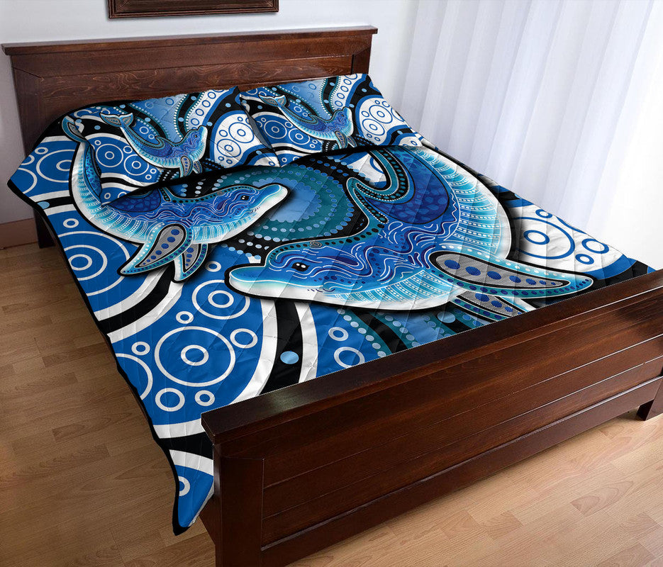 aboriginal-dolphins-quilt-bed-set-blue-sea