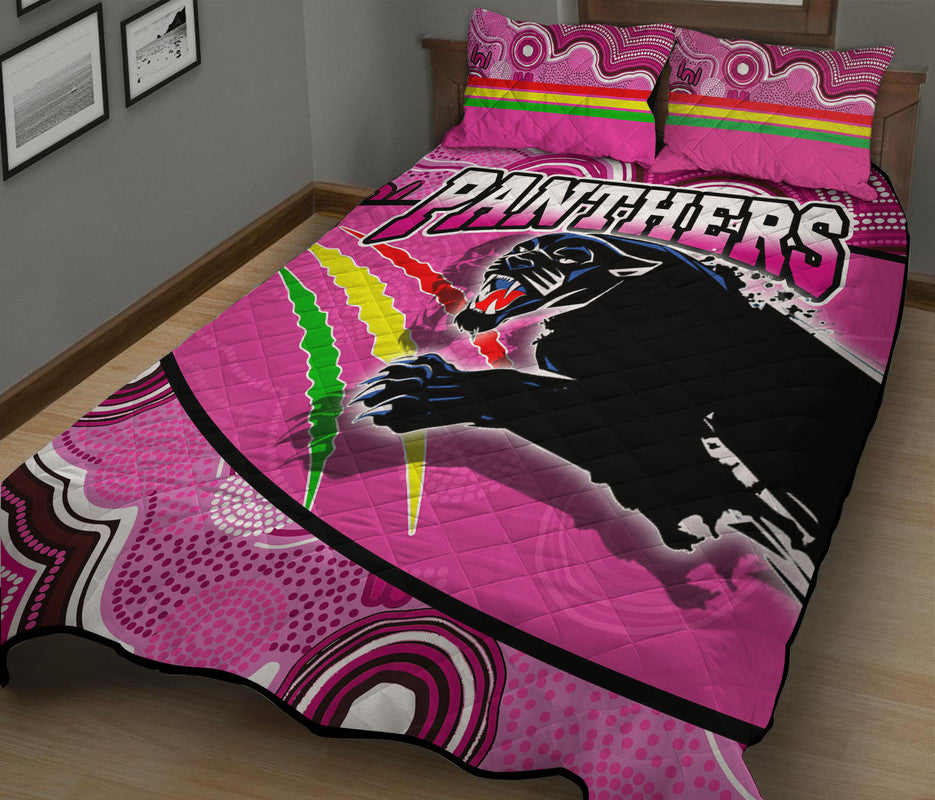 panthers-rugby-quilt-bed-set-aboriginal-basic-style-pink