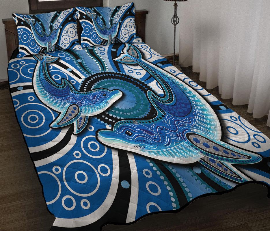 aboriginal-dolphins-quilt-bed-set-blue-sea