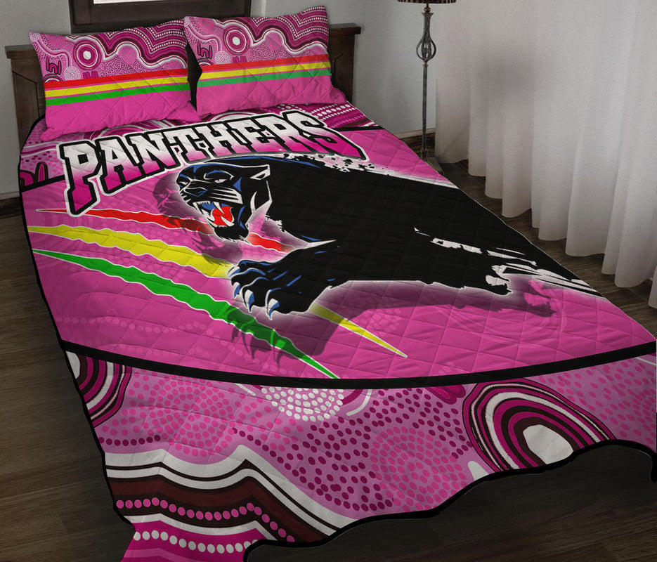 panthers-rugby-quilt-bed-set-aboriginal-basic-style-pink