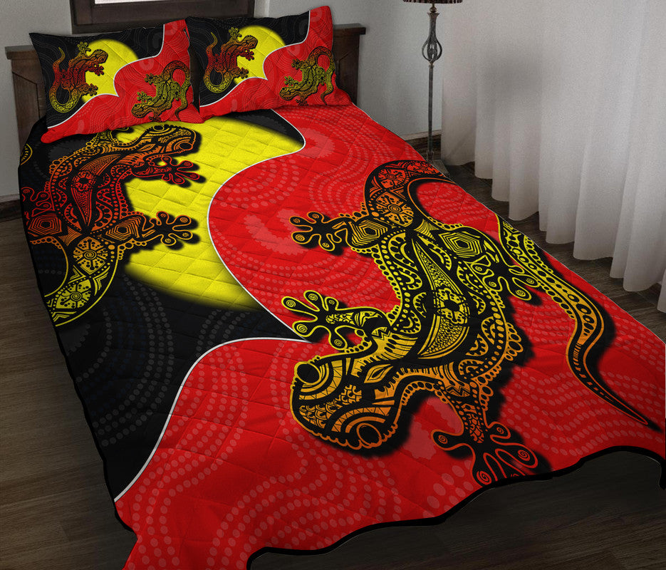 aboriginal-flag-mix-lizard-quilt-bed-set