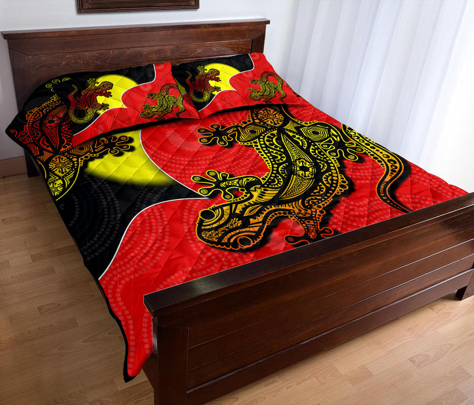 aboriginal-flag-mix-lizard-quilt-bed-set
