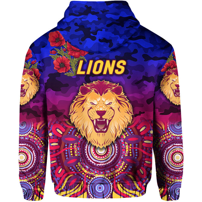 Brisbane Lions ANZAC Zip Up And Pullover Hoodie Indigenous Vibes LT8