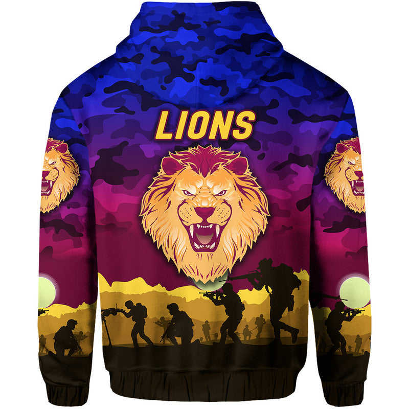 Brisbane Lions ANZAC Zip Up And Pullover Hoodie Simple Style LT8