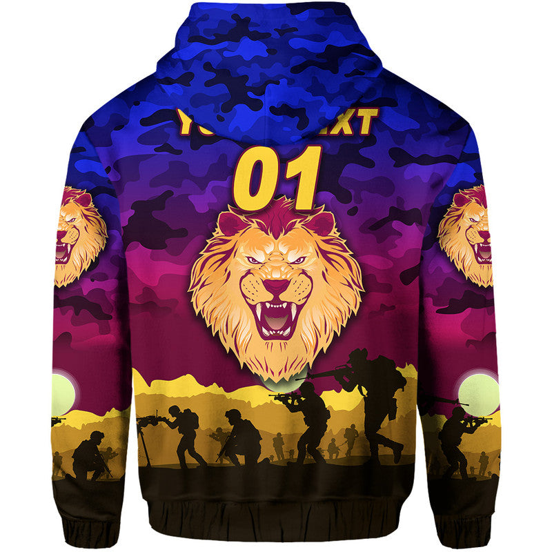 (Custom Personalised) Brisbane Lions ANZAC Zip Up And Pullover Hoodie Simple Style LT8