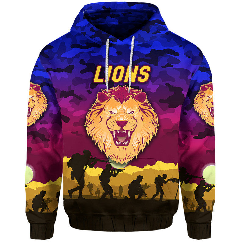 Brisbane Lions ANZAC Zip Up And Pullover Hoodie Simple Style LT8
