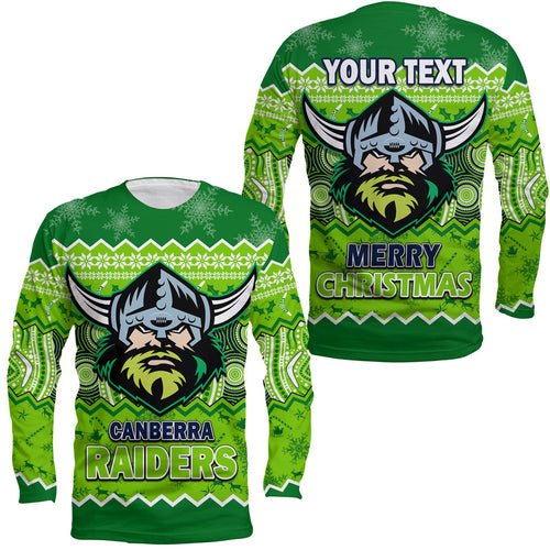 custom-personalised-canberra-the-green-machine-raiders-aboriginal-christmas-vibe-long-sleeve-shirt