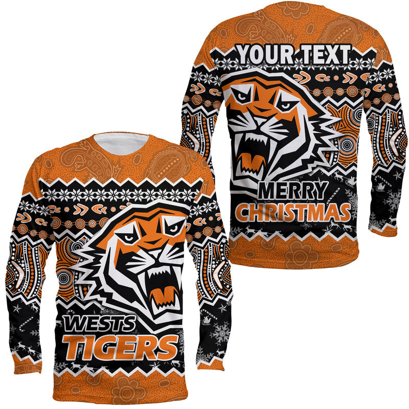 custom-personalised-wests-tigers-aboriginal-christmas-vibe-gold-version-long-sleeve-shirt