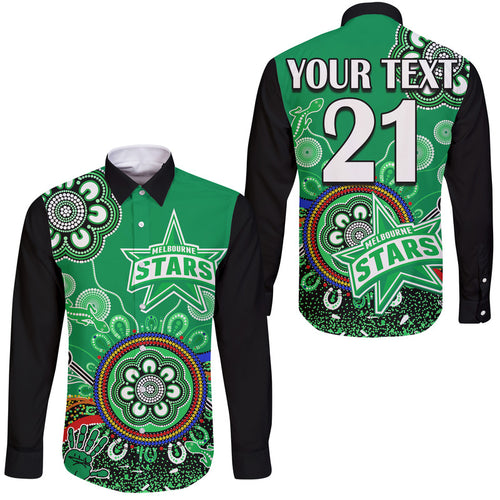 custom-personalised-melbourne-stars-hawaii-long-sleeve-button-shirt-cricket-indigenous-aboriginal-lizard-version