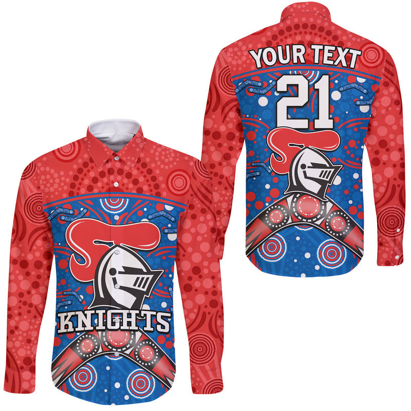 custom-personalised-knights-rugby-hawaii-long-sleeve-button-shirt-novocastrians-boomerang-indigenous-dots