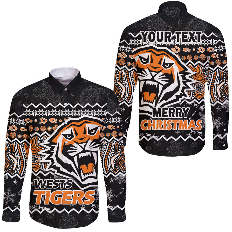 custom-personalised-wests-tigers-aboriginal-christmas-vibe-black-version-hawaii-long-sleeve-button-shirt