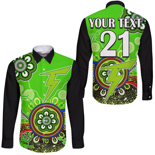 custom-personalised-sydney-thunder-hawaii-long-sleeve-button-shirt-cricket-indigenous-aboriginal-lizard-version