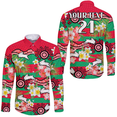 custom-personalised-rabbitohs-rugby-hawaii-long-sleeve-button-shirt-tropical-flowers-and-palm-hawaiian-style