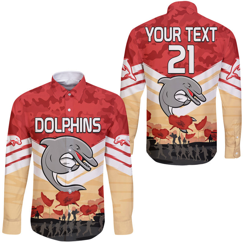 custom-text-and-number-redcliffe-dolphins-rugby-anzac-hawaii-long-sleeve-button-shirt-we-will-remember