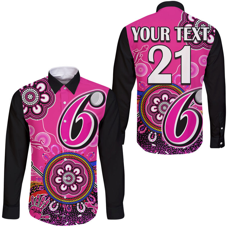 custom-personalised-sydney-sixers-hawaii-long-sleeve-button-shirt-cricket-indigenous-aboriginal-lizard-version