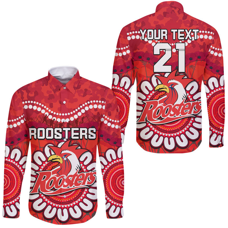 custom-personalised-roosters-rugby-anzac-hawaii-long-sleeve-button-shirt-camouflage-poppy