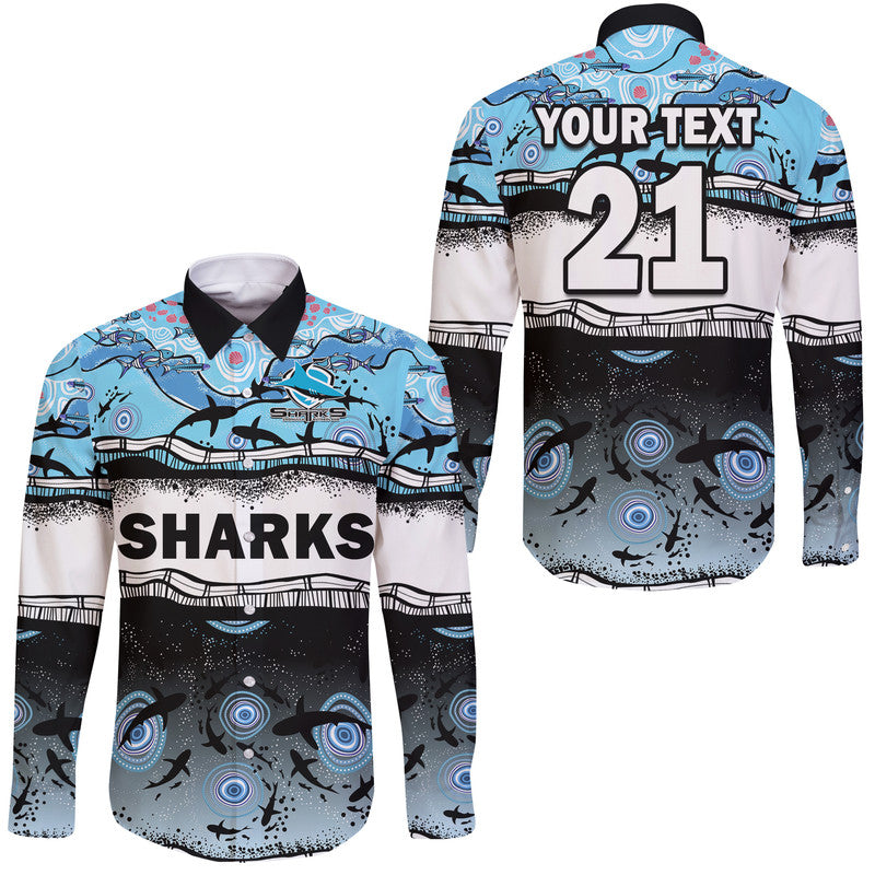 custom-text-and-number-sharkies-aboriginal-hawaii-long-sleeve-button-shirt