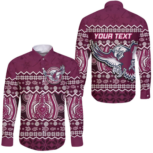 custom-personalised-manly-warringah-maroon-sea-eagles-christmas-vibe-hawaii-long-sleeve-button-shirt