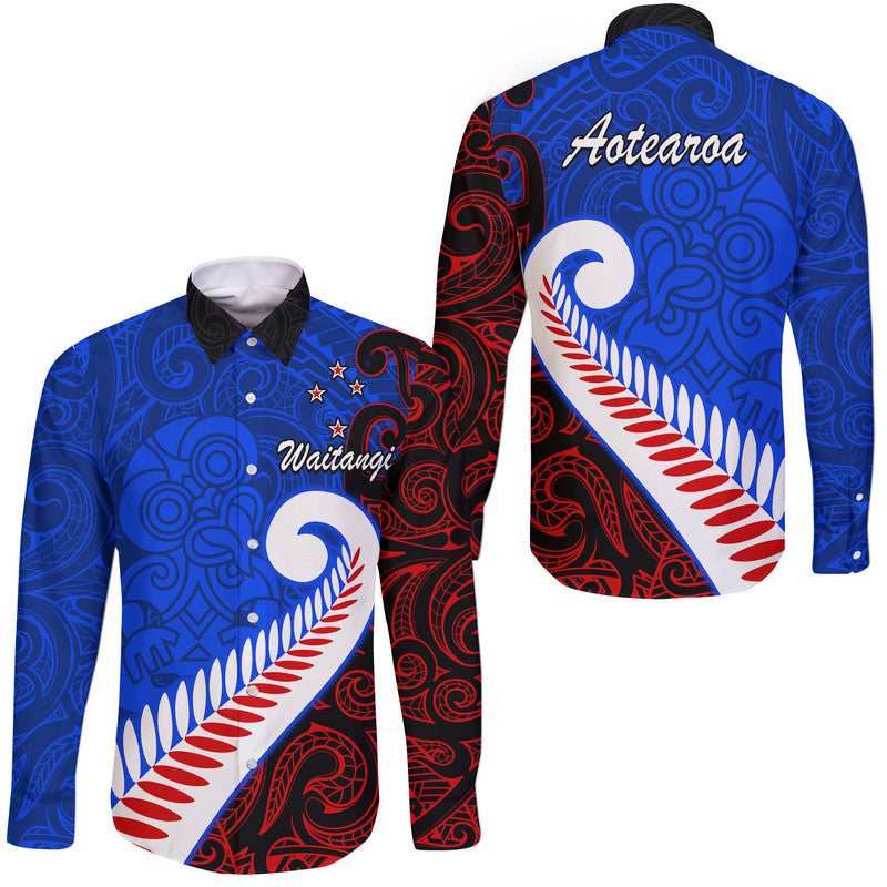 waitangi-day-hawaii-long-sleeve-button-shirt-aotearoa-hei-tiki-silver-fern
