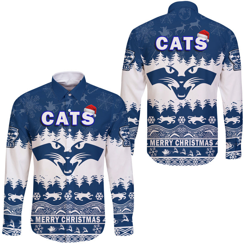 geelong-cats-unique-winter-season-hawaii-long-sleeve-button-shirt-cats-merry-christmas