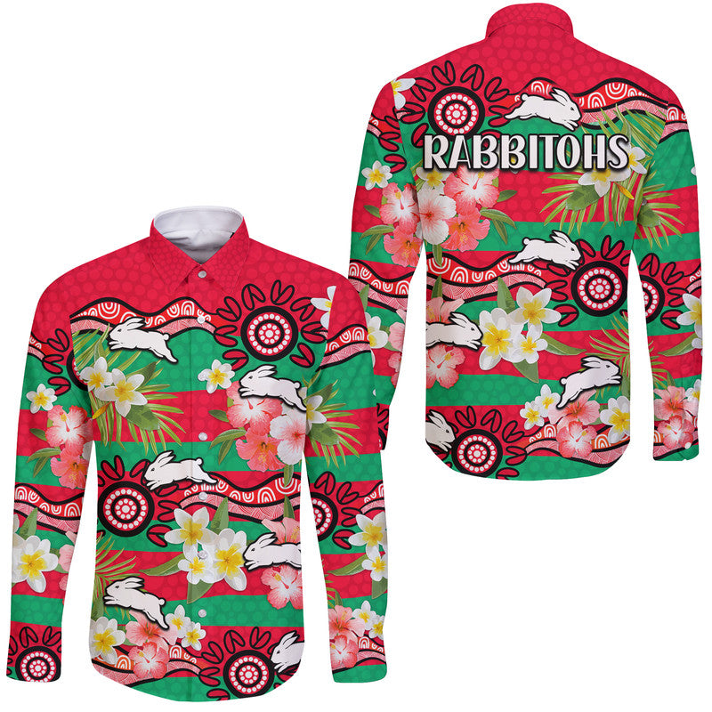 rabbitohs-rugby-hawaii-long-sleeve-button-shirt-tropical-flowers-and-palm-hawaiian-style