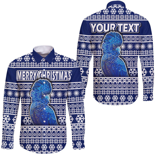 custom-personalised-australian-cockatoo-christmas-vibe-with-aboriginal-dot-painting-style-hawaii-long-sleeve-button-shirt