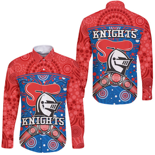 knights-rugby-hawaii-long-sleeve-button-shirt-novocastrians-boomerang-indigenous-dots