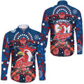 roosters-rugby-hawaii-long-sleeve-button-shirt-boomerang-indigenous-dots