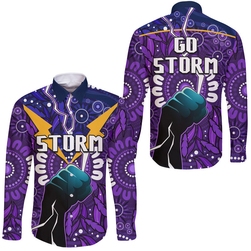 storm-rugby-hawaii-long-sleeve-button-shirt-indigenous-with-thunder-go-storm