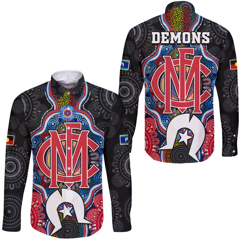 demons-football-naidoc-week-hawaii-long-sleeve-button-shirt-indigenous