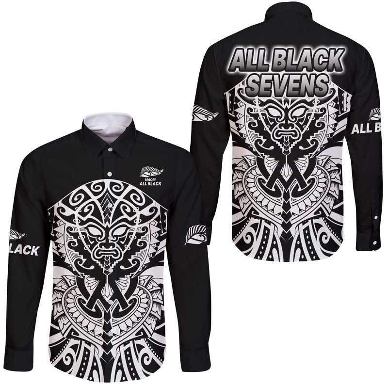 aotearoa-silver-fern-rugby-sevens-hawaii-long-sleeve-button-shirt-maori-tribal-all-black