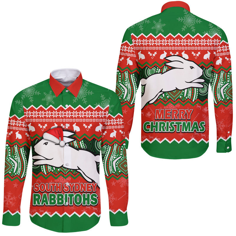 south-sydney-rabbitohs-aboriginal-christmas-vibe-hawaii-long-sleeve-button-shirt