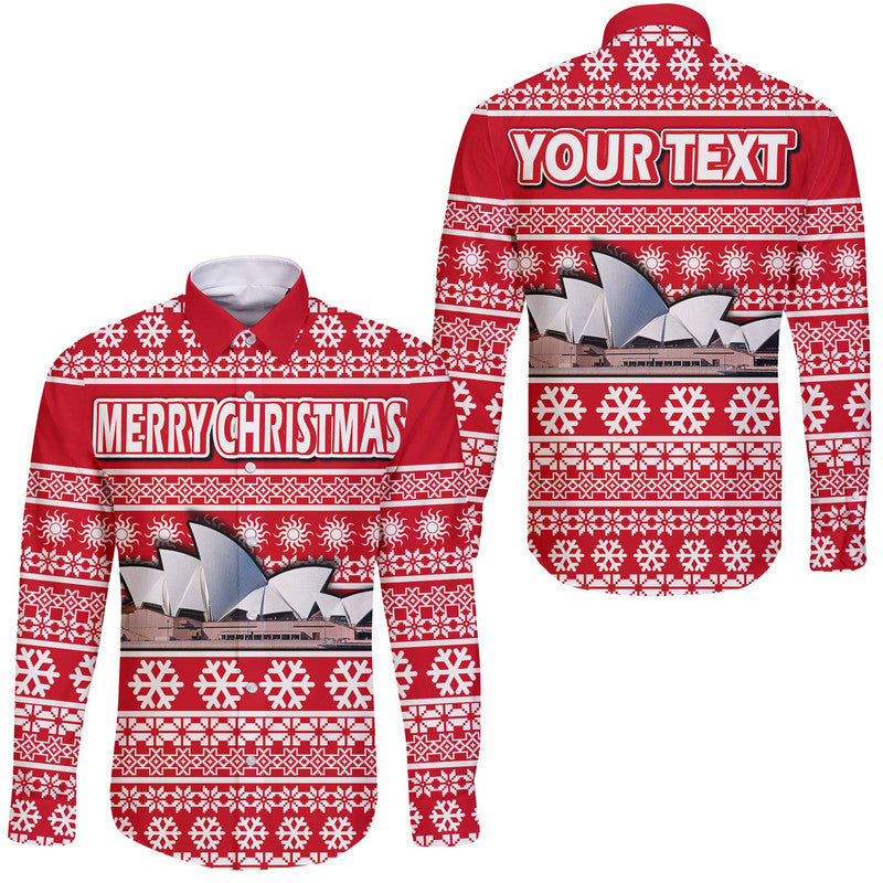 custom-personalised-australian-sydney-opera-house-christmas-vibe-with-aboriginal-dot-painting-style-hawaii-long-sleeve-button-shirt