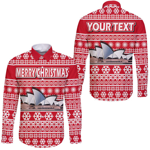 custom-personalised-australian-sydney-opera-house-christmas-vibe-with-aboriginal-dot-painting-style-hawaii-long-sleeve-button-shirt