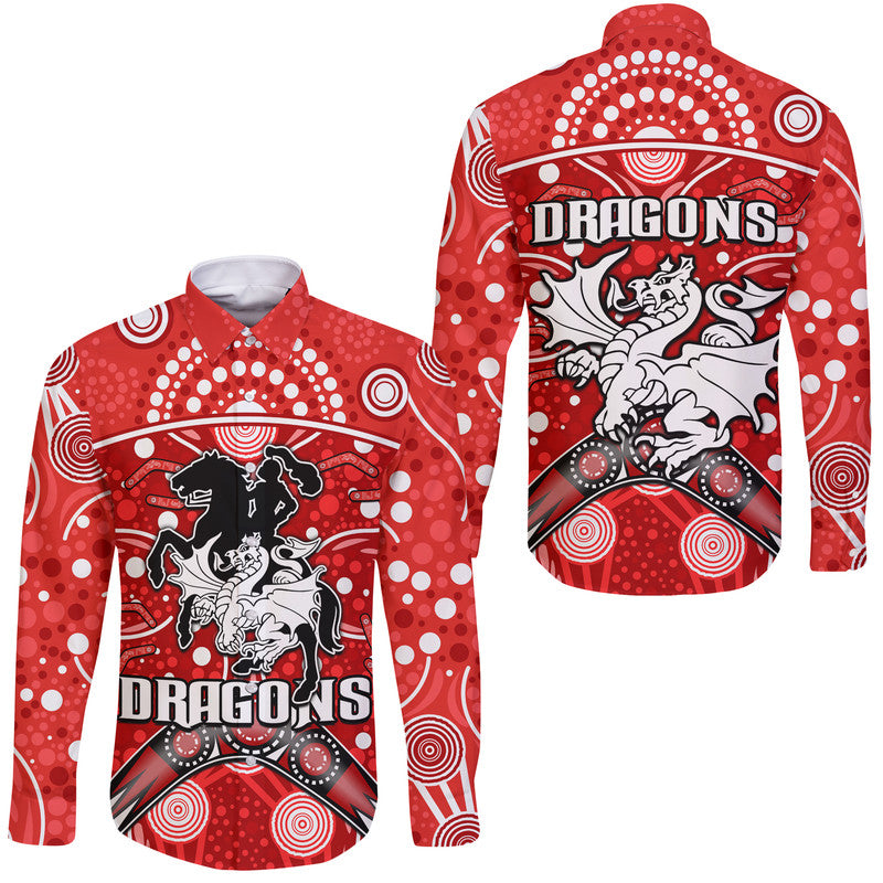 dragons-rugby-hawaii-long-sleeve-button-shirt-boomerang-indigenous-dots
